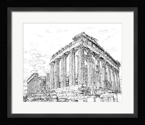 Framed Secret Greece in B&amp;W I Print