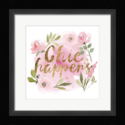 Framed Pink Blooms I Print