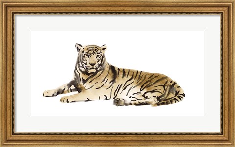 Framed Watercolor Tiger I Print