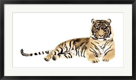 Framed Watercolor Tiger II Print