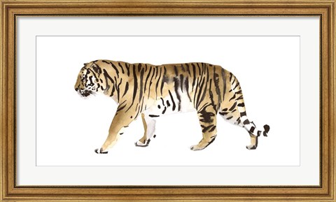 Framed Watercolor Tiger III Print