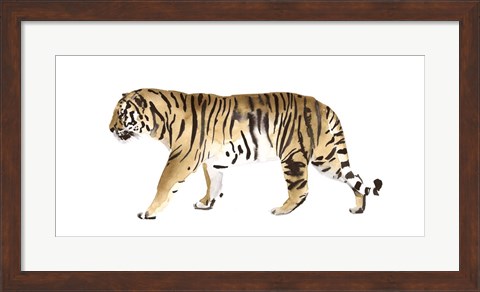 Framed Watercolor Tiger III Print