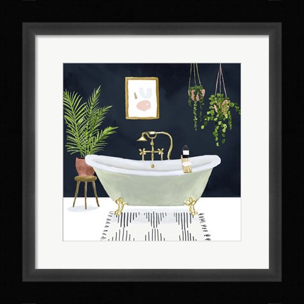 Framed Boho Bath I Print