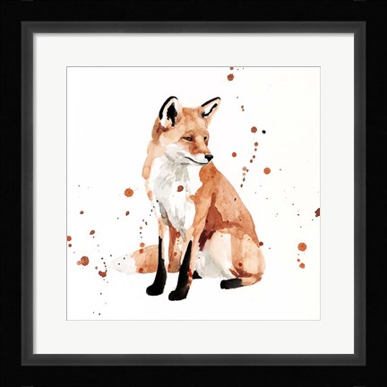 Framed Watercolor Fox II Print