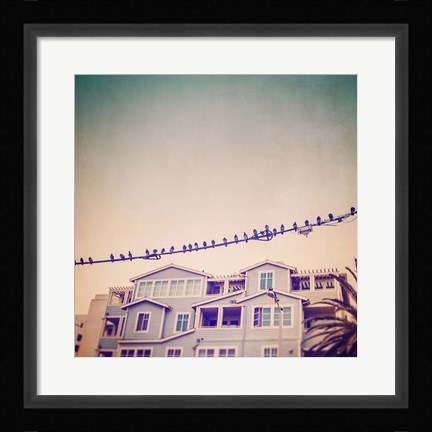 Framed Birds on Wires I Print