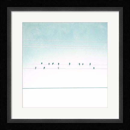 Framed Birds on Wires IV Print