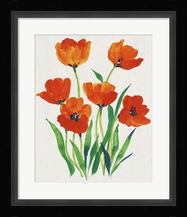 Framed Red Tulips in Bloom I Print