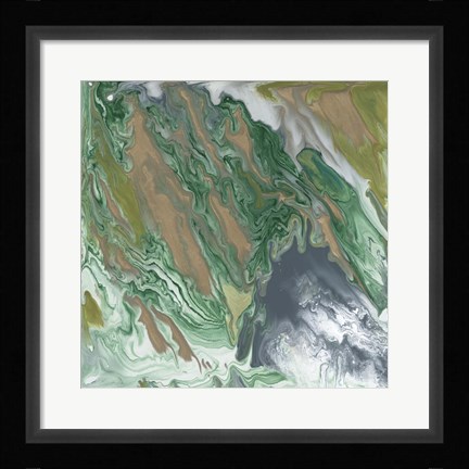 Framed Verdant Swirl I Print