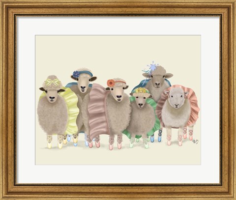 Framed Ballet Troupe Sheep Print
