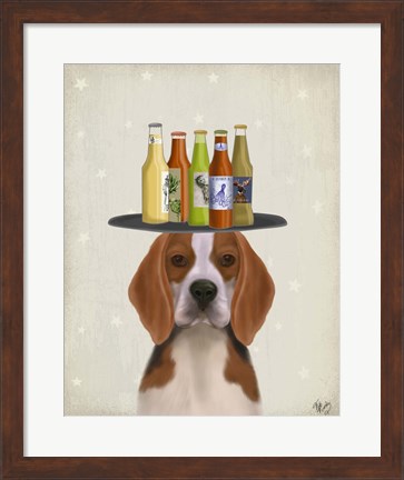 Framed Beagle Beer Lover Print