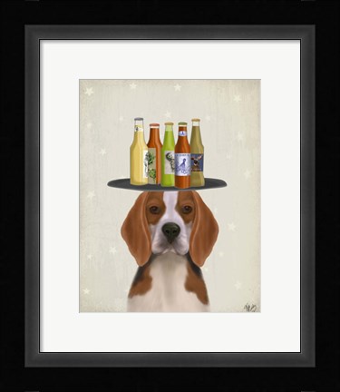 Framed Beagle Beer Lover Print