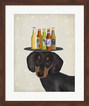 Framed Dachshund Beer Lover Print