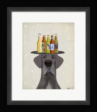 Framed Great Dane Blue Beer Lover Print