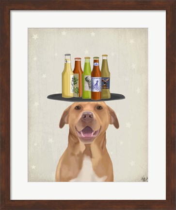 Framed Pit Bull Beer Lover Print