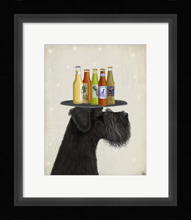 Framed Schnauzer Black Beer Lover Print
