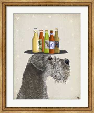 Framed Schnauzer Grey Beer Lover Print