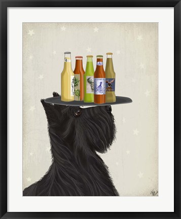 Framed Scottish Terrier Beer Lover Print