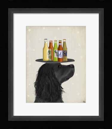 Framed Cocker Spaniel Black Beer Lover Print