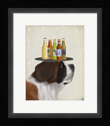 Framed St Bernard Beer Lover Print