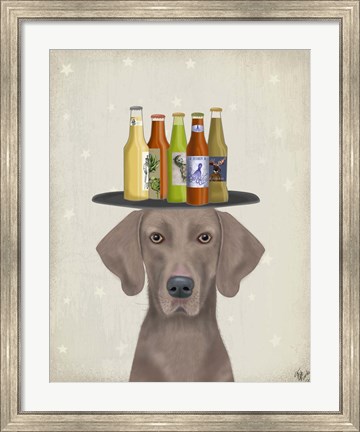 Framed Weimerarner Beer Lover Print
