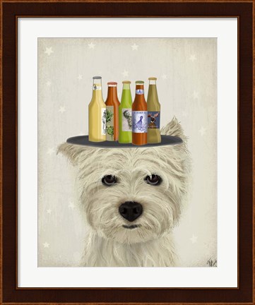 Framed West Highland Terrier Beer Lover Print