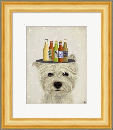 Framed West Highland Terrier Beer Lover Print