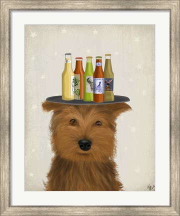Framed Yorkshire Terrier Beer Lover Print