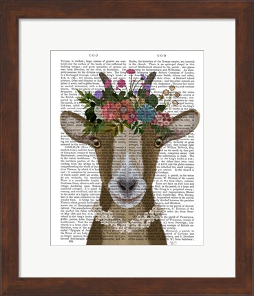 Framed Goat Bohemian 3 Book Print Print