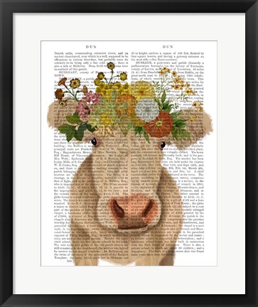 Framed Cow Cream Bohemian 1 Book Print Print