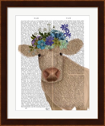 Framed Cow Cream Bohemian 2 Book Print Print