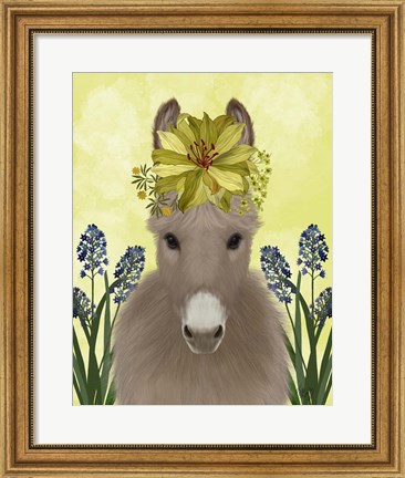 Framed Donkey Sunflower Print