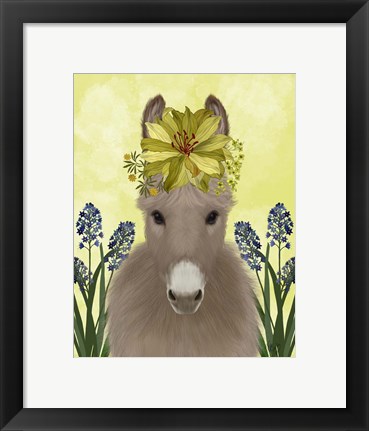 Framed Donkey Sunflower Print