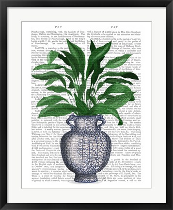 Framed Chinoiserie Vase 2, With Plant Book Print Print