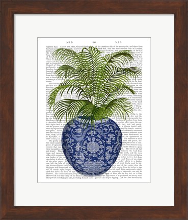 Framed Chinoiserie Vase 6, With Plant Book Print Print
