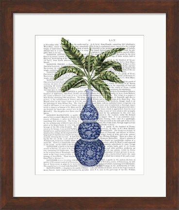 Framed Chinoiserie Vase 7, With Plant Book Print Print