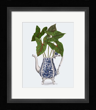 Framed Chinoiserie Vase 4, With Plant Print