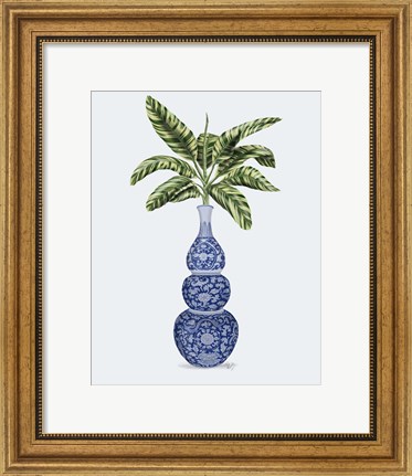 Framed Chinoiserie Vase 7, With Plant Print