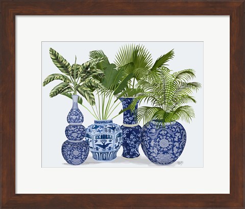 Framed Chinoiserie Vase Group 1 Print