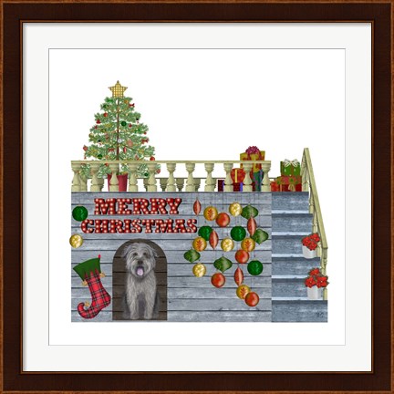 Framed Christmas Des - Christmas Kennel - Bauble Print