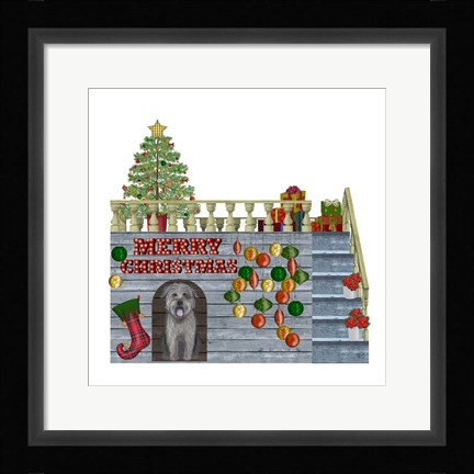 Framed Christmas Des - Christmas Kennel - Bauble Print