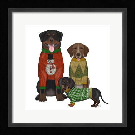 Framed Christmas Des - Ugly Christmas Sweater Competition Print