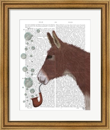 Framed Donkey Bubble Pipe, Portrait Book Print Print