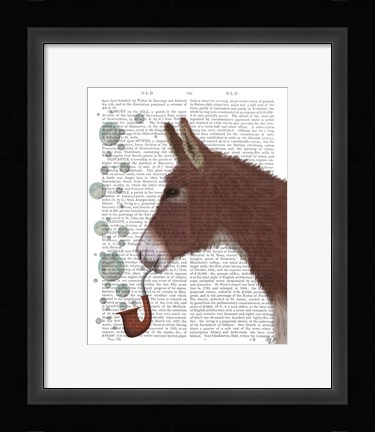 Framed Donkey Bubble Pipe, Portrait Book Print Print