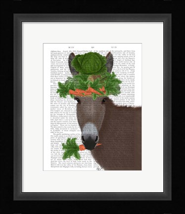 Framed Donkey Carrot Hat Book Print Print