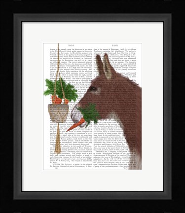 Framed Donkey Lunch Book Print Print
