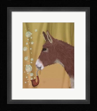 Framed Donkey Bubble Pipe, Portrait Print