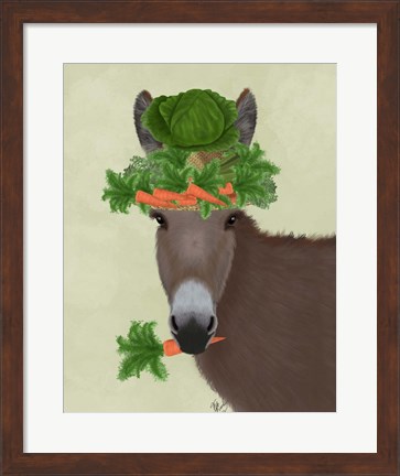 Framed Donkey Carrot Hat Print