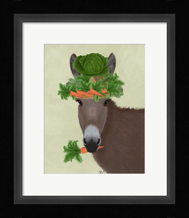 Framed Donkey Carrot Hat Print