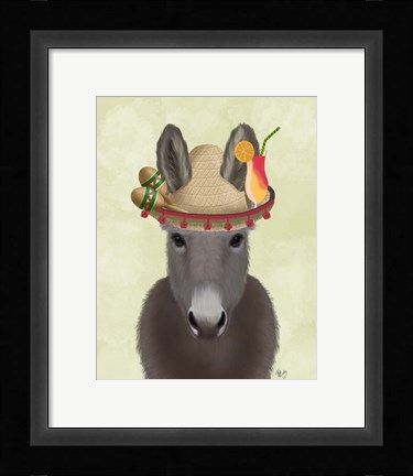 Framed Donkey Sombrero Print