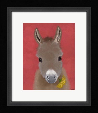 Framed Donkey Yellow Flower Print